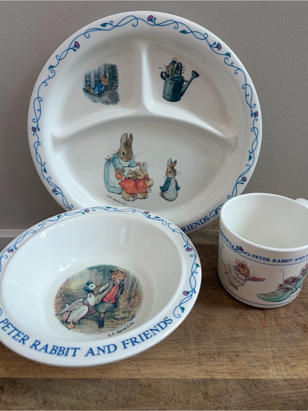 Darling EDEN Peter Rabbit Melamine Kid’s Set. Great Condition!